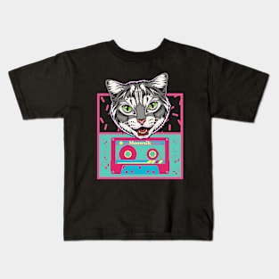 Retro Meowsik-Cat and Music lovers- Kids T-Shirt